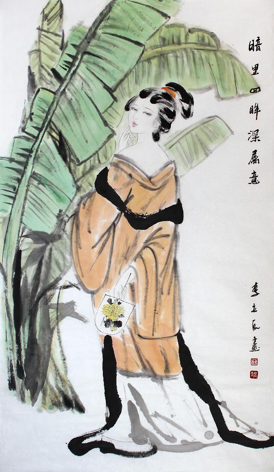 【作品简评】李立辰,河北省著名仕女画家,他的仕女画,用色淡雅简约