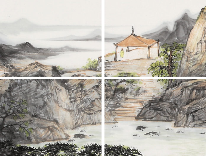 首页 传统水墨 山水画 写意山水画 品名:秋水共长天一色