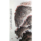 李明成三尺写意国画《南京采石矶》