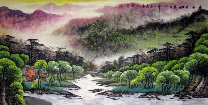 【已售】四尺精品山水画《春回大地》