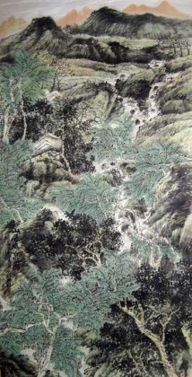 【已售】四尺精品国画山水《山居鸣泉图》