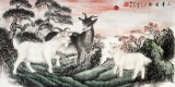 【已售】三尺风水吉祥国画《三羊开泰》-1