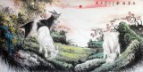 【已售】四尺风水吉祥国画《三羊开泰》-2