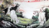 【已售】四尺风水吉祥国画《三羊开泰》-2