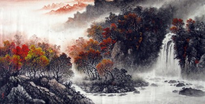 四尺中国画山水《秋韵》 - 山水画- 99字画网