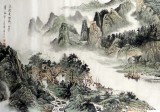 名家山水画《江流天地外,山色翠浮空》 - 山水画- 99字画网