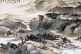 【已售】国家画院名家刘金河四尺山水画《雨过山头云气湿》