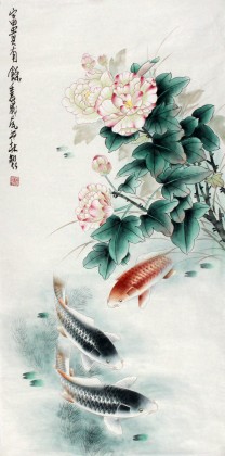 河南美协董书林三尺国画《富贵有余》