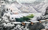 【已售】小八尺朝鲜雪景国画《邺城的冬天》