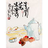 【已售】刘纪 小尺寸精品字画《清香茶味浓》 中国画大家 真迹收藏（询价）