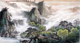 【已售】张慧仁六尺精品山水画《春山半是云》（询价）