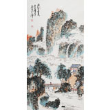 李明成三尺山水画《林壑憂美》中国书法家协会会员
