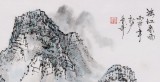 SK北京美协张春奇四尺斗方山水画《漓江春雨》（询价）