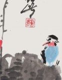 刘纪 四尺三开《一枝红艳露凝香》 中国画大家 真迹收藏