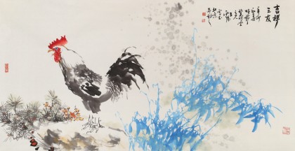 王向阳作品《吉祥三友》 当代著名画家