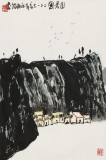王永刚 四尺三开手指画《山居图》 国家一级美术师（询价）