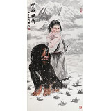 【已售】王贵邱 四尺《雪域风情》 当代著名藏獒画家