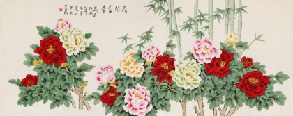 凌雪 小六尺国画牡丹《花开富贵》 - 牡丹画 - 99字画