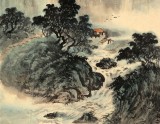 何实 四尺三开《雨后青山分外娇》 吉林著名山水画家