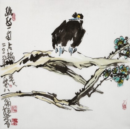 王永刚 指墨作品《幽鸟一自占梅花》 国家一级美术师（询价）