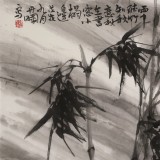 陈丹晖 四尺精品《雨中听竹知秋意》 江苏省美协会员 清华美院助教