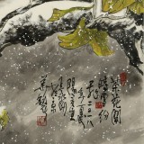 【已售】王永刚 《茶花开时雪纷飞》78岁 国家一级美术师 精品力作