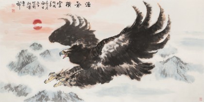 【已售】向士平 四尺《浩气横空》 三峡大学艺术学院教授