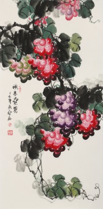 【已售】黄艺三尺风水吉利国画《硕果累累》