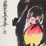 王永刚 三尺《得寿图》 78岁国家一级美术师