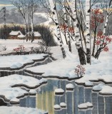 【已售】何一鸣 四尺斗方《瑞雪丰年》 冰雪画派画家 师从于志学