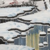 【已售】何一鸣 四尺斗方《瑞雪丰年》 冰雪画派画家 师从于志学