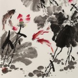 王宝钦 四尺《荷香图》当代花鸟牡丹画名家（询价）