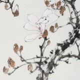 【已售】陈薪名《玉兰花开》 第六届全国花鸟画展金奖获得者