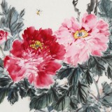 【已售】陈薪名《花开富贵》 第六届全国花鸟画展金奖获得者