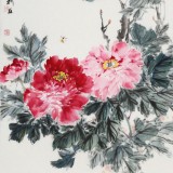 【已售】陈薪名《花开富贵》 第六届全国花鸟画展金奖获得者