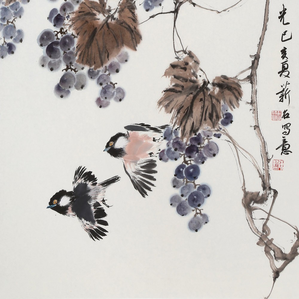 陈薪名《珠光》 中美协会员 第六届全国花鸟画展金奖获得者