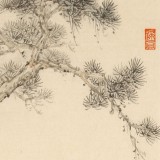 【已售】何挥毫 《采菊东篱下》 中国宋元绘画研究院副院长
