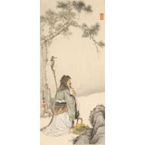 【已售】何挥毫 《采菊东篱下》 中国宋元绘画研究院副院长