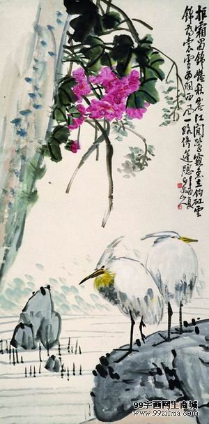 芙蓉双鹭·现代·王震